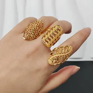 3PCS/bag Golden Copper Adjustable Ring Set for Women Valentine‘s Day Gifts for women