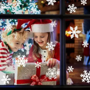 135Pcs Christmas Window Clings Snowflakes Window Decals  Christmas Decorations Window Décor Ornaments Xmas Party Supplies Thanksgiving Party Décor