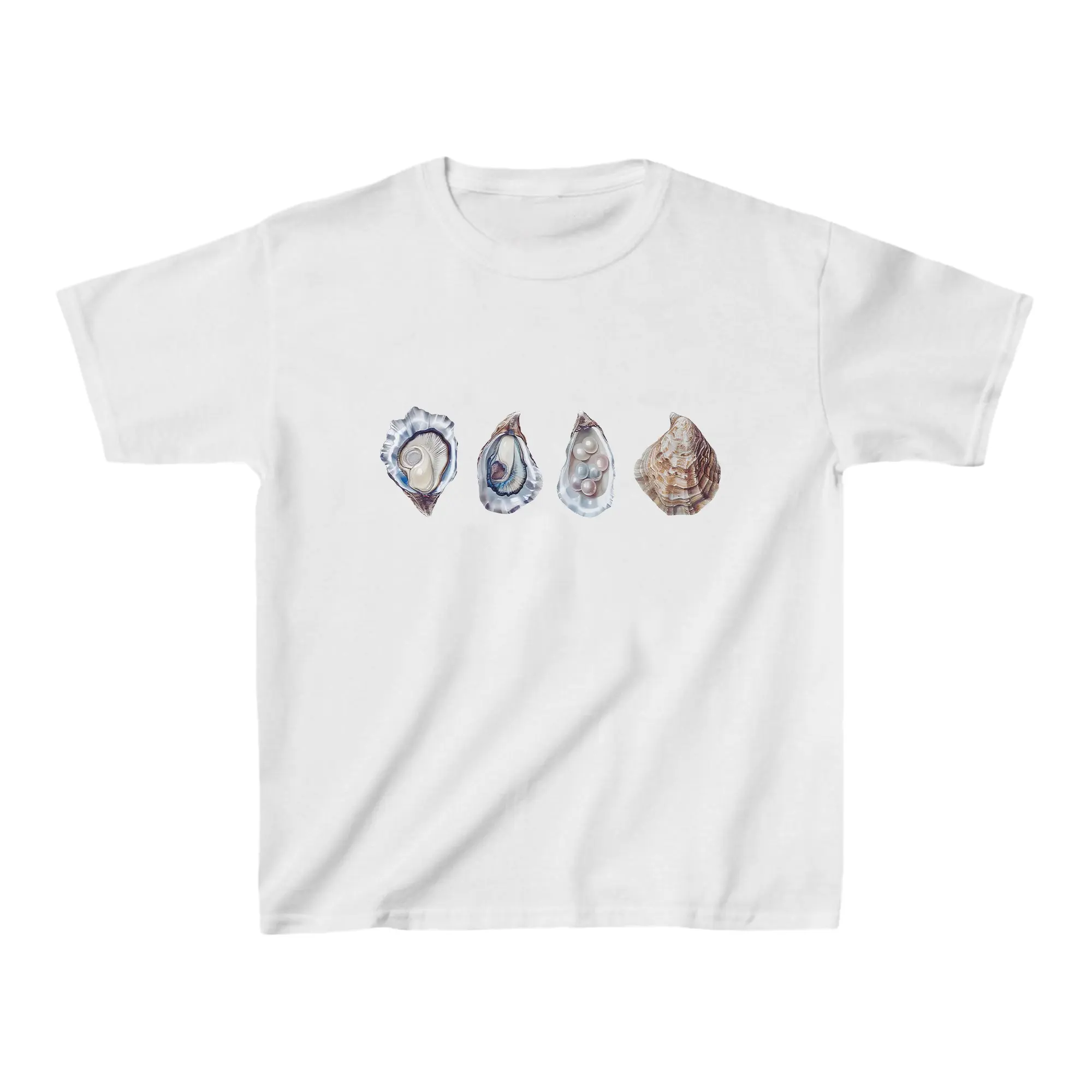 Oyster Y2K Baby Tee, Mermaidcore Y2K Trend