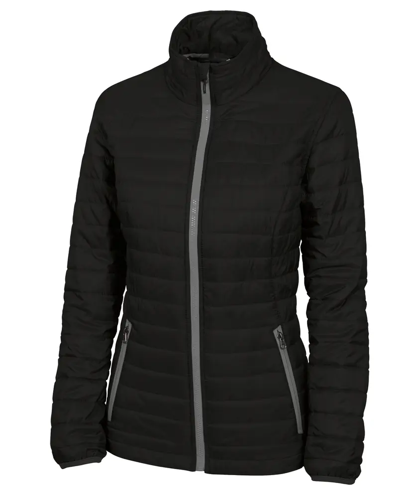 Charles River Apparel Women's Lithium Quilted Jacket - Lightweight Sporty Polyester Shell, Packable Long Sleeve for Outdoors, Basic, Sporty Chic, Foldable, Chin Guard, Fitted, Zipper, Fabric, Slimming, Crew Neck