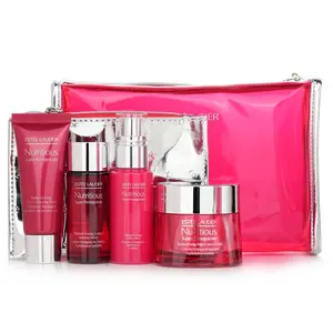 ESTÉE LAUDER Nutritious Super-Pomegranate Nourish All Night Set: Night Creme+ Milky Lotion+ Lotion Intense Moist+ Cleansing Form...