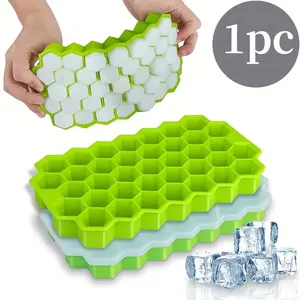 Honeycomb Silicone Ice Cube Tray, Hexagonal 37-Cube Ice Mold, Beehive Ice Maker, Durable Flexible Design, Perfect for Home Use