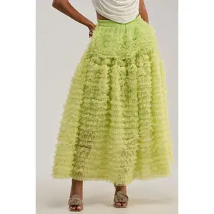 LOVE THE DRAMA MESH MAXI SKIRT