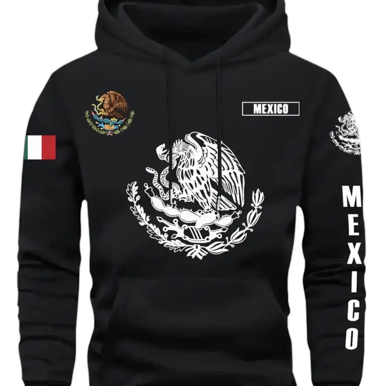 Men's Hooded Sweater with Mexico Print - Menswear, Sweaters unisex hoodie Sweatshirts Outdoor unisex men zip  hoodie