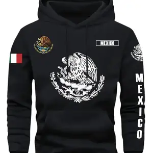 Men's Hooded Sweater with Mexico Print - Menswear, Sweaters unisex hoodie Sweatshirts Outdoor unisex men zip  hoodie