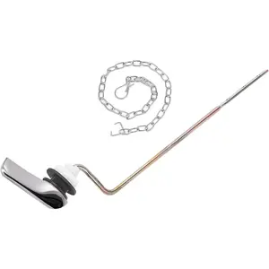 Toilet Handle Replacement Kit, Side Mount Toilet Trip Levers with Seal Gasket and Nut, with Stainless Steel Flapper Chains, Universal Replacement for Most Toilets (Chrome)