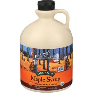 Family Farms Organic Maple Syrup, Grade A Dark Color, Robust Taste, 64 Fl Oz