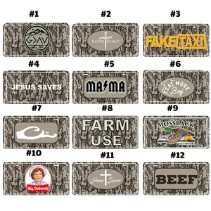 Farm Use/ Jesus Save/ God More Than High And Low/ Fake Taxi/ Beef/ Jesus Save/ Mama Bottomland Camo Car License Plate, Durable Aluminum Tag,12 Designs, Universal Fit, Fade-Resistant Print, Personalization Ready, Car Accessories, Car Decor