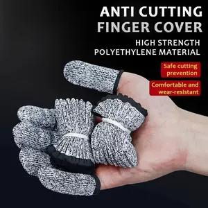 Anti-Cut Finger Covers Level 5 Safety Flexible Fingertip Gloves High-Strength Kitchen Tool Protector Sleeves for Enhanced Grip