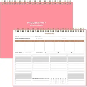 Weekly Productivity Planner - 8.5" x 11" Dashboard Desk Notepad Has 6 Focus Areas to List Tasks for Goals, Projects, Clients, Academic or Meal-Organize Your Daily Work Efficiently, 54 Weeks,