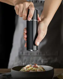 Pepper Grinder Manual — Hotqilin Heavy-Duty Metal Pepper Grinder with Internal Adjustable Coarseness, High-Output Precision Grinding, Magnetic Chamber (Matte Black)