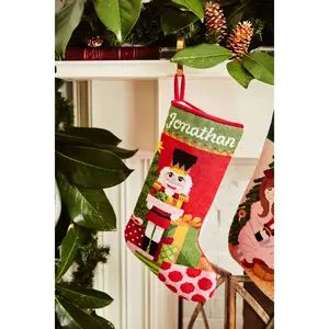 PREORDER FOR 2026: Classic Nutcracker Full Size Needlepoint Christmas Stocking