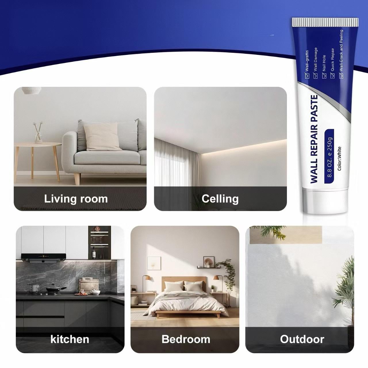 Drywall Repair Kit, 500 g Wall Mending Agent, Wall Spackle Repair Kit with Scraper, Patch for Wall Hole Filler, White Spackle Wall Repair Paste, Plaster Dent