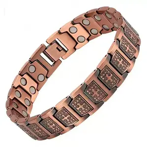 Flash Feraco Copper Bracelet for Men, Magnetic Cross Bracelets for Men with 3500 Gauss Magnets, Mens Pure Copper Bracelet,Adjustable,Hypoallergenic Wellness
