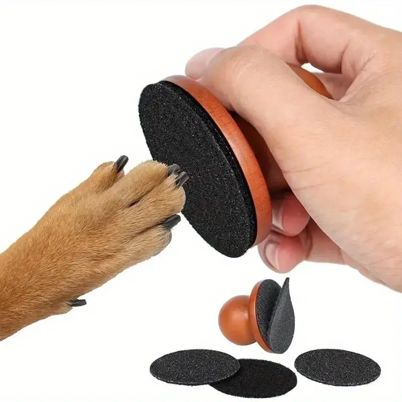 Round Pet Claw Drilling Board, 1 Set Pet Claw Care Tool, Pet Claw Drilling Board, Dogs Nails Drilling Tool, Nail File for Pets, Paw Drilling Pad