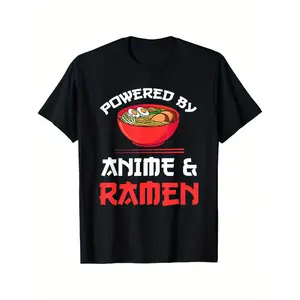 Anime & Ramen Merchandise, Short Sleeve T-Shirt Christmas Gifts for Teens Boys Men Family Kpz, All-Season, Family T-shirt