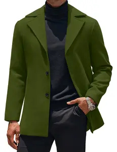 COOFANDY Mens Trench Coat Notched Collar Single Breasted Peacoat Winter Overcoat With Pockets COOFANDY Mens Trench Coat Notched Collar Single Breasted Peacoat Winter Overcoat With Pockets