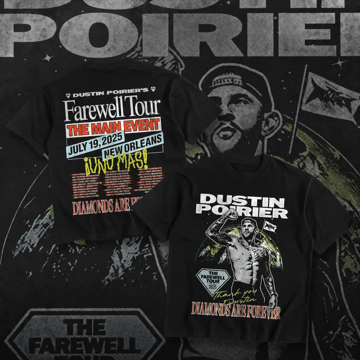 UFC Dustin Poirier The Farewell Tour Heavy Cotton T-Shirt Dustin Poirier Graphic Tee Combat Sports Fan Shirt MMA Fight Night Shirt Gift for Men Women American Made Fightwear