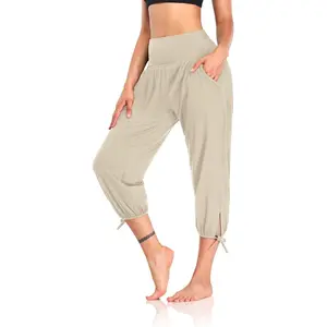 Womens Yoga Pants Capri Loose Workout Sweatpants Comfy Lounge Joggers with Pockets