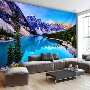 1 Sheet, Extra Large Landscape Lake and Mountain Wall Hanging - Polyester Woven Hanging Cloth, Suitable for Bedroom, Living Room, Office and Party Decoration - No Installation Required