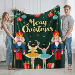 Nutcracker Ballet Christmas Blanket Holiday Decor Throw for Winter Season Home Living Room Cozy Warm Gift for Women Teens Christmas Holiday Celebration Perfect Present