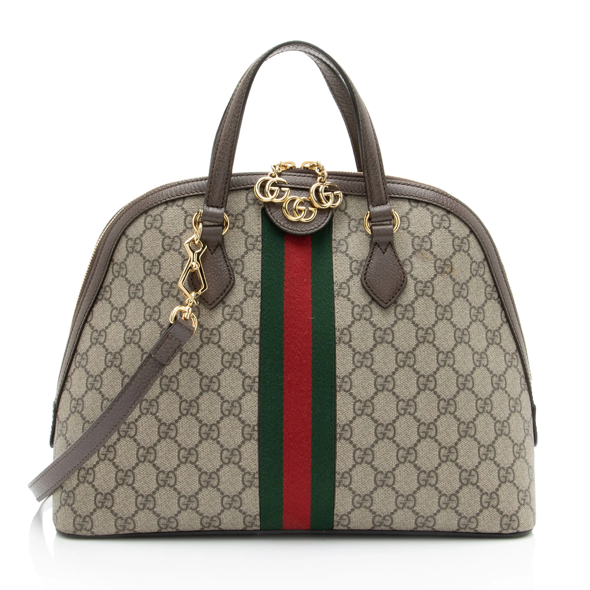 Pre-owned GUCCI Leather Shoulder Bags GG Supreme Ophidia Dome Satchel