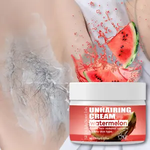Fresh Watermelon Hair Removal Cream, Rich in Watermelon Extracts, Softens Body Hair, Fast Absorption, Non-Greasy, Ideal for Students and Office Workers, Depilatory Cream, Body Care