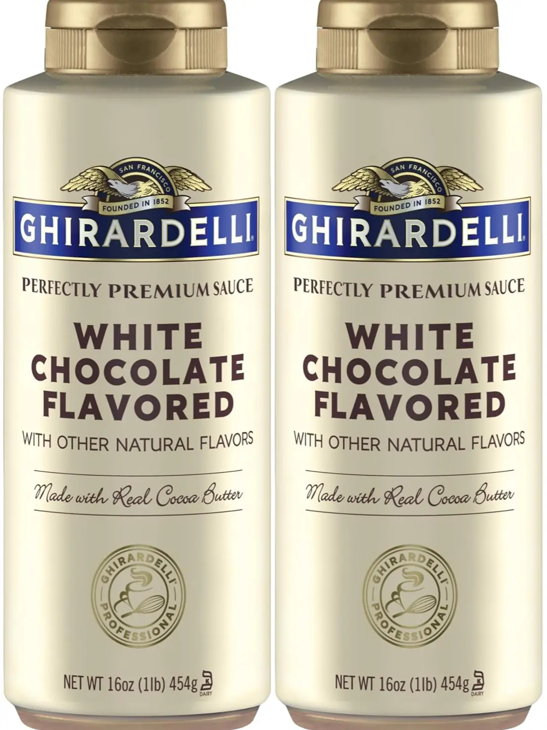 White Chocolate Sauce 16 oz Squeeze Bottle (Pack of 2)