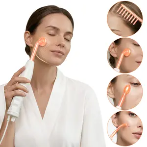 Cotsoco 4-in-1 High Frequency Wand, Professional Facial Beauty Machine for Skin Tightening & Wrinkle Reduction, Handheld Skincare Tool with 4 Glass Tubes