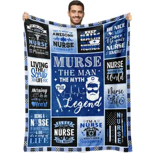Cool Nurse Gift for Men, Creative Graduation Present for Male Nurses, Fun Nursing Blanket, Thank You Week Care Gift, Inspirational Blanket