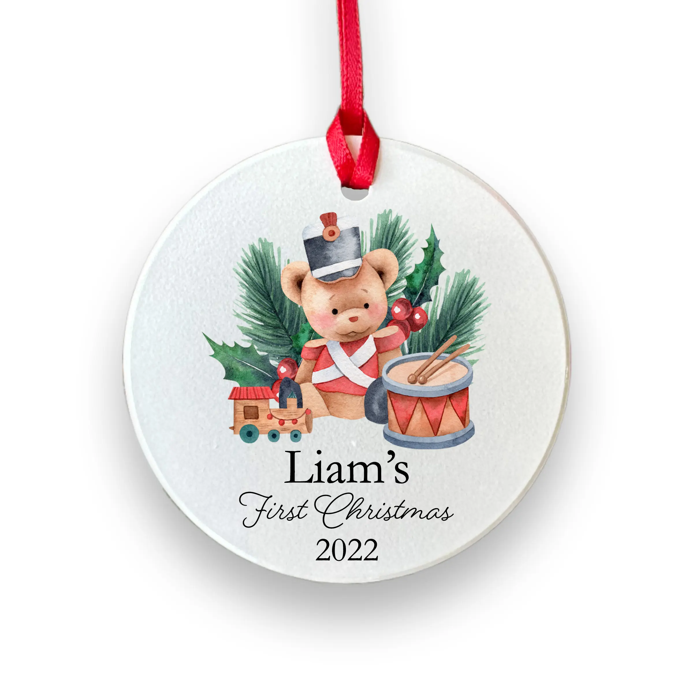 First Christmas Ornament, Baby's 1st Christmas, Nutcracker, Bear, Personalized Tree, Gift, Present