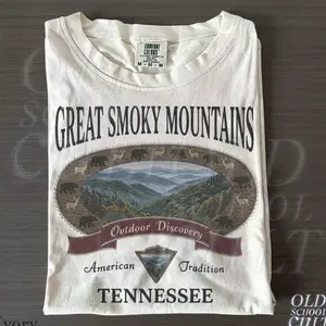 Vintage Great Smoky Mountains Graphic Tshirt, Retro Comfort Colors® Tennessee National Park 90s Nostalgia Unisex Shirt VZ3