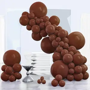 PartyWoo Dark Brown Balloons 140pcs Different Sizes of 18 12 10 5 Inch Boho Neutral Coffee Tan Balloon Arch Kit Garland for Birthday Boy Baby Shower Jungle Safari Fall Party Decorations Brown-F08