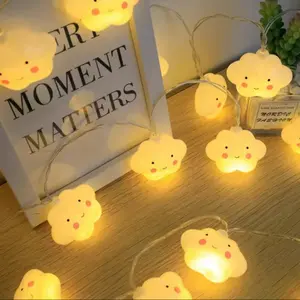 LED Star Cloud Smiley Face String Lights Decorative Lamp for Kids Room, Photo Prop Atmosphere Light, Room Decoration