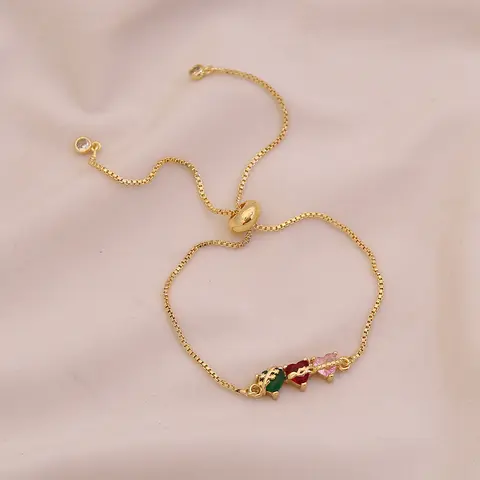 Three Sacred Hearts Bolo Bracelet for Women, 18K Gold Plated Jesus Mary Saint Joseph Faith Charm Bracelet, Blessed Family Gift