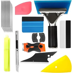 18PCS Car Window Tint Kit Multifunctional Vehicle Vinyl Wrap Tool Kit Includes Scraper, Cutting Knife with Blade, Universal Auto Glass Film Tinting Installation Kit for Vehicles