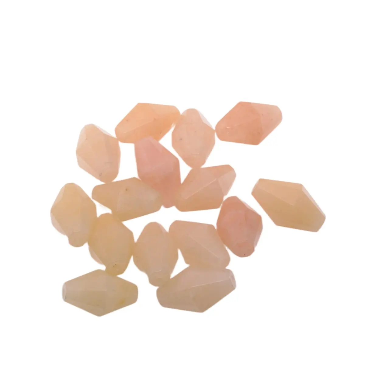 Yellow & Peach Aventurine Faceted Bicone Beads, 15mm x 9mm, Lot of 15 Beads