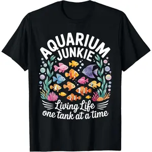 100% Cotton Aquarium Art for Men Women Fish Keeper Fish Tank Aquarium T-Shirt