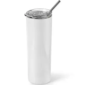 20oz Personalized Sublimation Tumbler with Lid and Straw for Customized Beverages - Ideal for Drinkware - Bottle