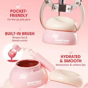 Tinted Lip Mask for Women, Water Glossy Mirror Lip Gloss, Milk Jar with Lip Brush, Fade Lip Lines, Moisturizing and Nourishing Lip Mask, Lip Jelly