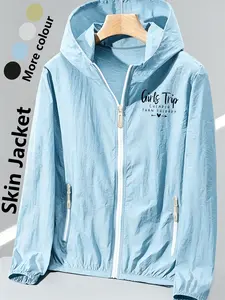 Women's Hooded Sun Protection Skin Jacket With Girls Trip Print Lightweight Breathable Windbreaker Loose Slim Fit Multiple Colors Versatile Daily Commute Travel Outdoor Casual Sun Protective Coat Jacket Plus Size For Women
