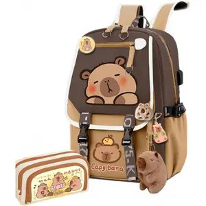 Dolphin Cartoon Backpack - Large Capacity Waterproof Kawaii Backpack with Pin and Cute Accessories - The Perfect Gift for Animal Enthusiasts