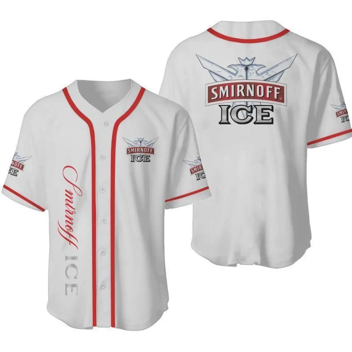 Trendy Smirnoff ICE White Beer Unisex Baseball Jerseys, Party Shirt, Lovely Gift For Besties, Easy to Wear, Just Throw It On