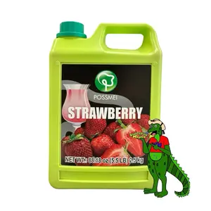 Possmei Strawberry Flavored Syrup 88.18oz (5.5 lb) 2.5kg