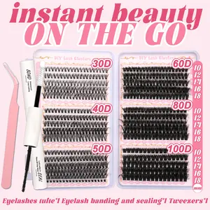 Lash Clusters Book 30D/40D/50D/60D/80D/100DExtensions Kit lash clusters kit Eyelash Extension Kit Eye Lashes, fairy lash clusters Extension Kit Lashes Clusters KitWispy Manga Lashes, Individual Lashes Eyelash Extension Lashes Halloween Makeup