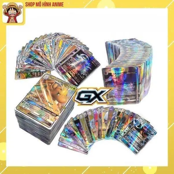 100-Piece Random Pokemon Trading Card Set - GX, VSTAR, Vmax, Sparkling, 3D Collectible Cards Pack
