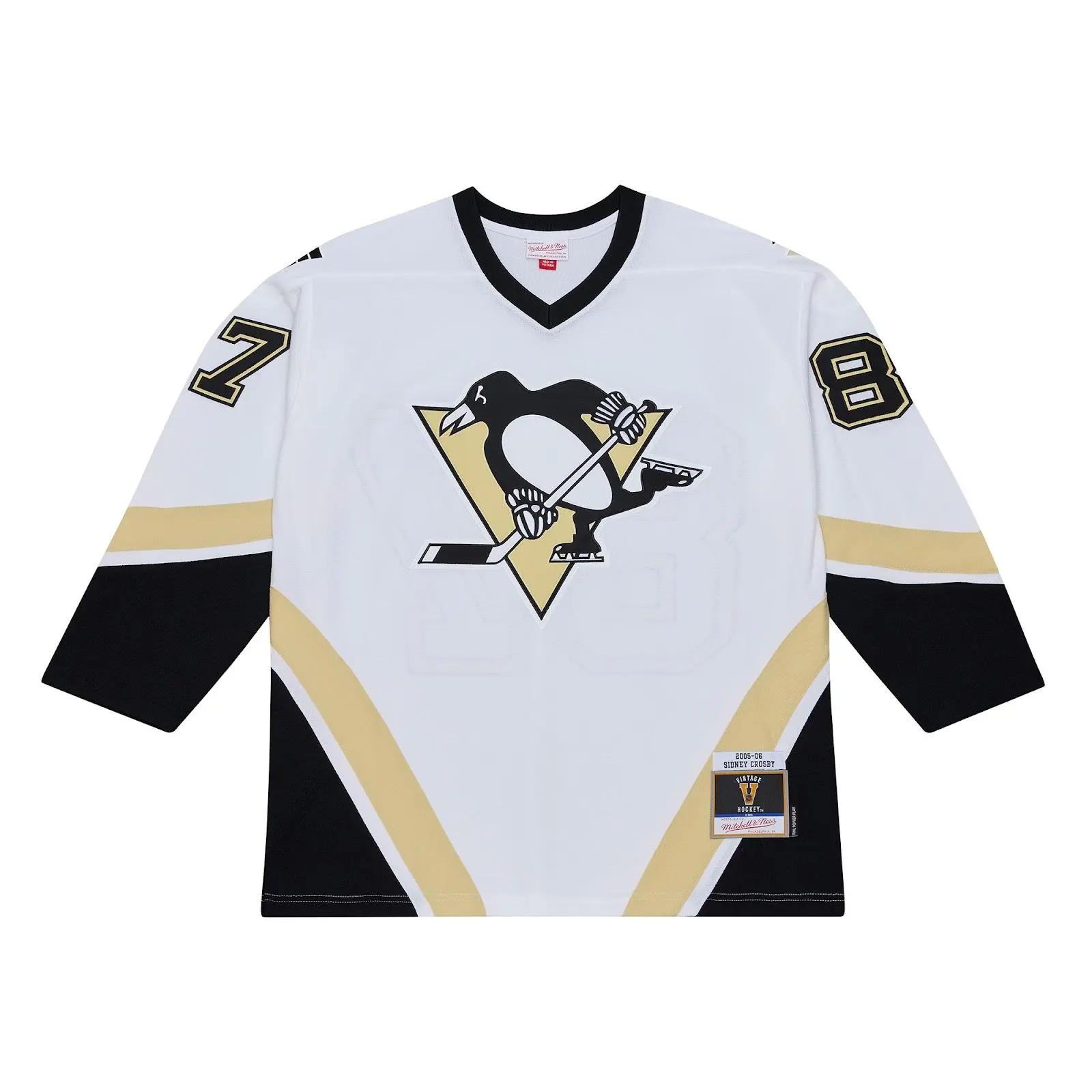 Sidney Crosby Pittsburgh Penguins 2005-06 White Power Play Jersey NHL Throwback Hockey Fan Gear Mitchell & Ness