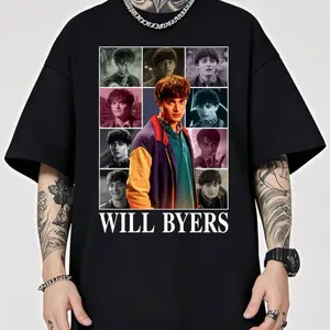 Will Byers Stranger Things tee, bold character shirt inspired by Season 5, perfect casual graphic top for fans of the iconic series. 6
