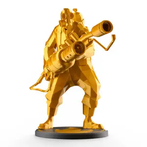 TF2 Pyro Figurine, 3D Printed Low Poly Team Fortress 2 Pyro Statue
