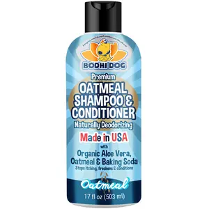 Oatmeal Shampoo & Conditioner | Naturally Deodorize Pets with Organic Ingredients | Soothes and Moisturizes Dry, Itchy Skin | Made in USA by Bodhi Dog